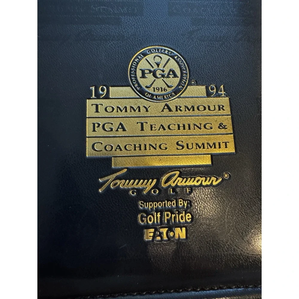 Vintage Tommy Armour PGA Teaching Coaching Summit Black folder 1994 Padded 12x10
